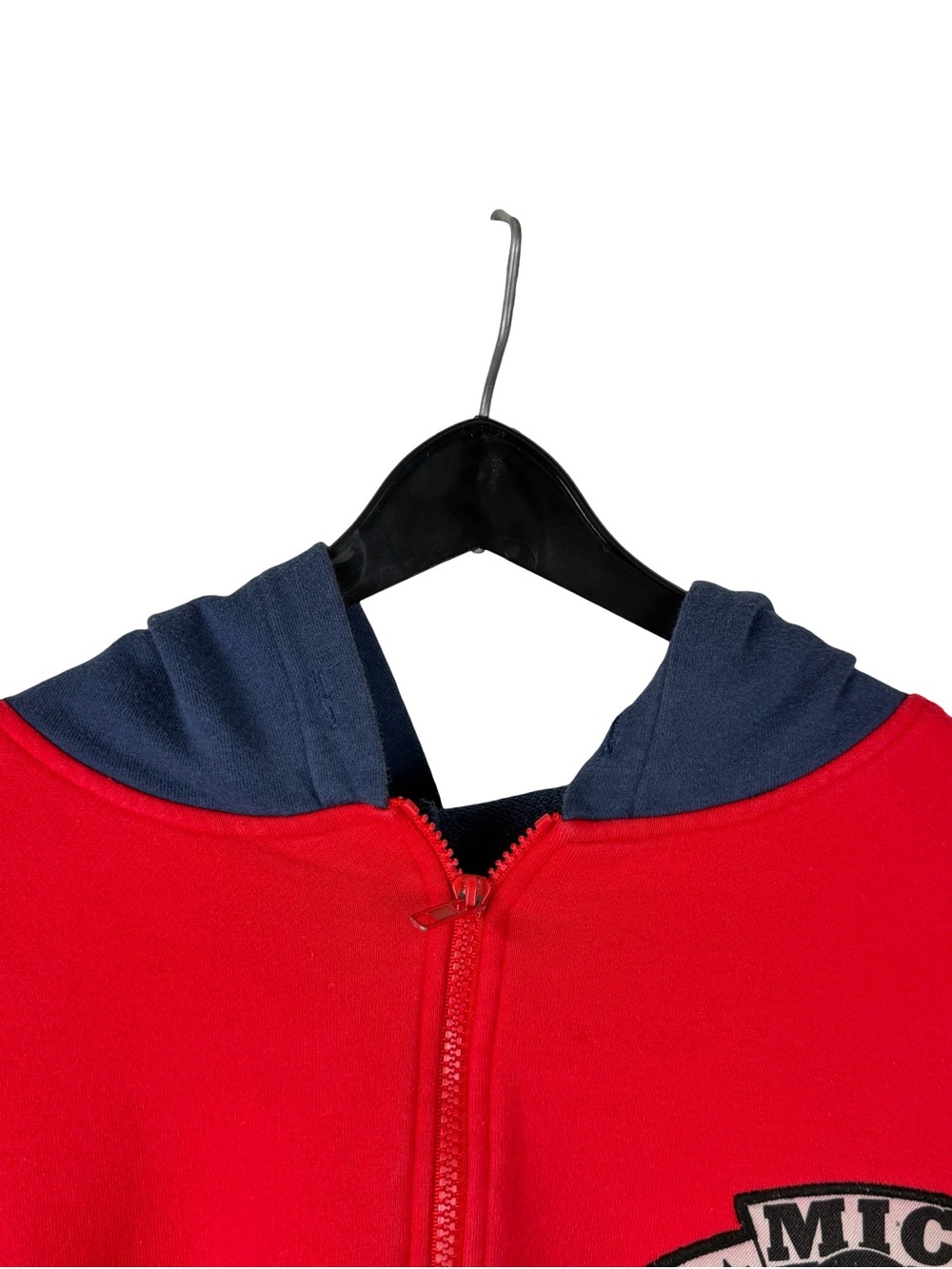 Vintage 1980s Mickey Mouse Disney Cartoon Full Zip Red Hoodie Size XL - Picture 3 of 9